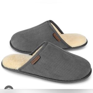 VeraCosy Mens Corduroy Slippers Soft Comfy Memory Foam Non slip House Shoes Sz 9